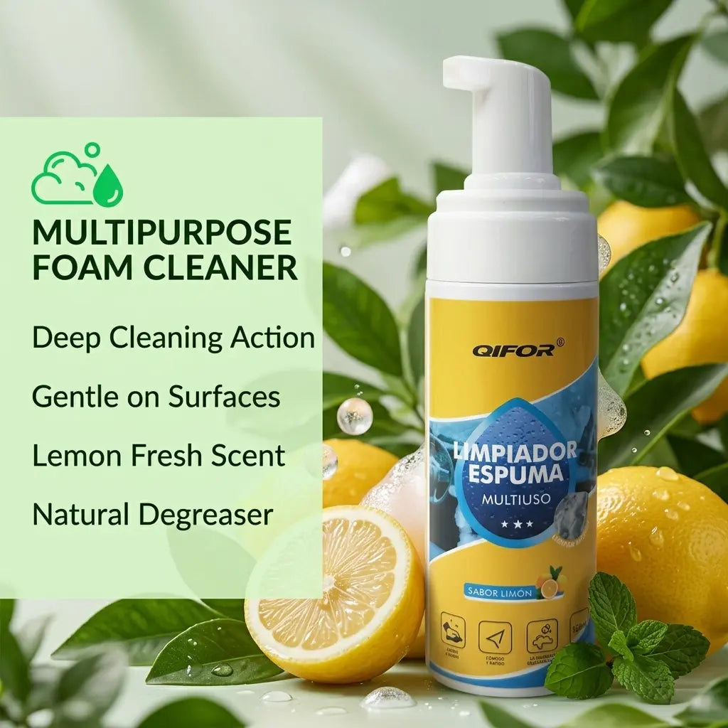 QIFOR 4-In-1 Multi-Enzyme Foam Spray Cleaner - Heavy Duty Deep Cleaning House & Car Detailing Products, Stain Removal for Car Interior & Sofa,Outdoorfun Car Detailer
