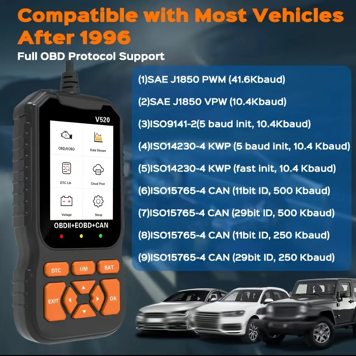 OBD2 Scanner Live Data Professional Mechanic OBDII Diagnostic Code Reader Tool for Check Engine Light Cloud Printing Daul UI Mode #Fathersdaygift Fathersdaygift