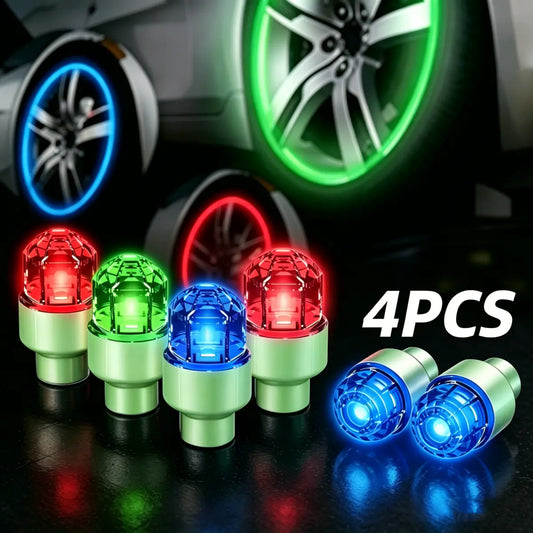 QIFOR LED Wheel Light Waterproof Luminous Car Tire Valve Caps Vibration-Sensitive LED Tire Valve Cap-Bicycle Car Motorcycle Tire Led