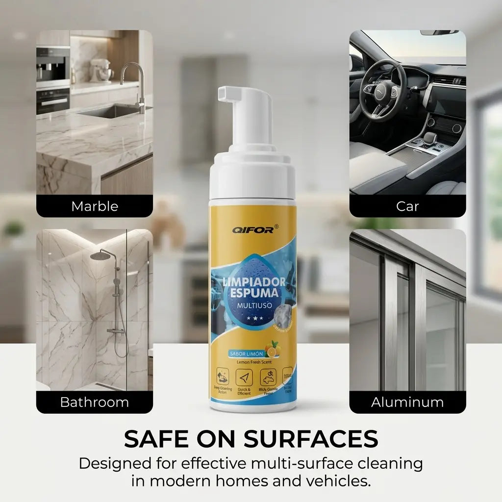 QIFOR 4-In-1 Multi-Enzyme Foam Spray Cleaner - Heavy Duty Deep Cleaning House & Car Detailing Products, Stain Removal for Car Interior & Sofa,Outdoorfun Car Detailer
