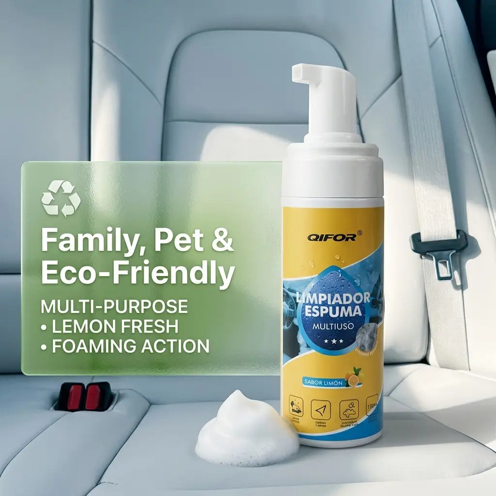 QIFOR 4-In-1 Multi-Enzyme Foam Spray Cleaner - Heavy Duty Deep Cleaning House & Car Detailing Products, Stain Removal for Car Interior & Sofa,Outdoorfun Car Detailer