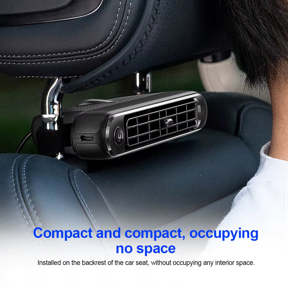 Car Headrest Fan — Portable USB-Powered Rear Seat Cooling Fan