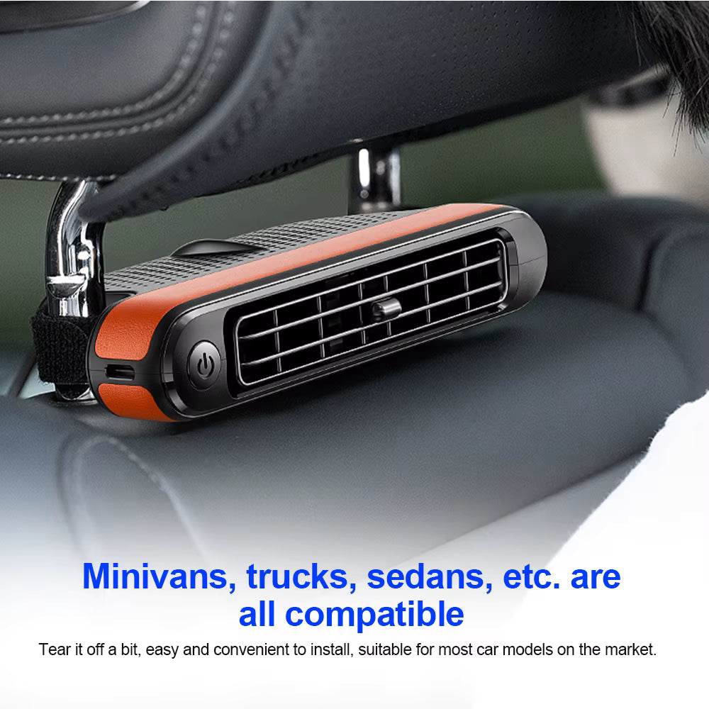 Car Headrest Fan — Portable USB-Powered Rear Seat Cooling Fan