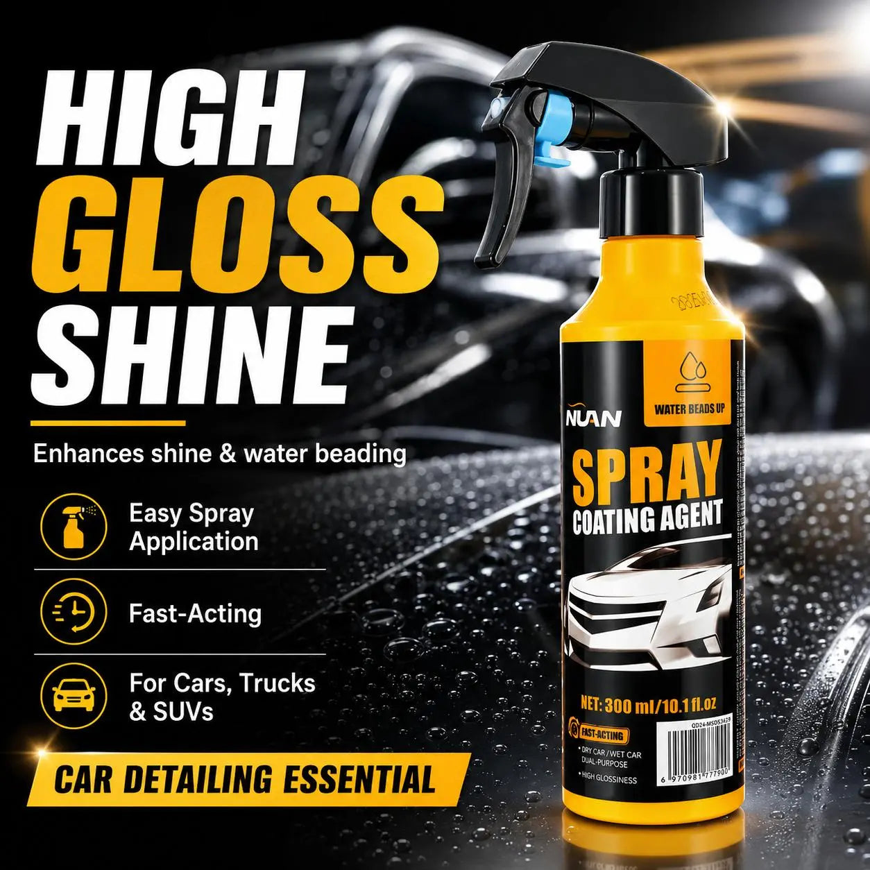 Spray Coating Agent；Nuan Nano Car Coating Spraynuan Nano Car Coating Spray-Nano Spray Coating, Ceramic Coating for Cars Superior Water Beading & Long-Lasting Protection Cars Accessories Car Stuff