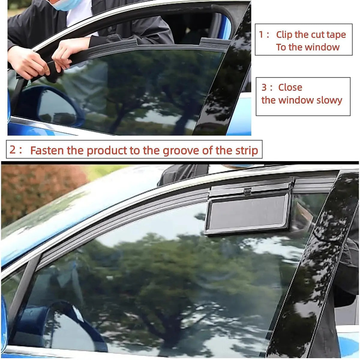 Solar Powered Car Window Exhaust Fan, Dual-Head with Real-Time Temperature Display, No-Drill Installation, High-Speed 4500 RPM, Odor Remover & Air Ventilator for Car Essentials