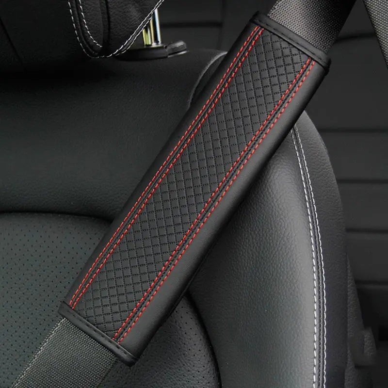Car Seat Belt Shoulder Pad, 2 Counts/Set PU Leather Embossed Car Seat Belt Covers, Car Interior Accessories, Car Interior Decoration, Aesthetic Car Accessory, Universal Car Accessories
