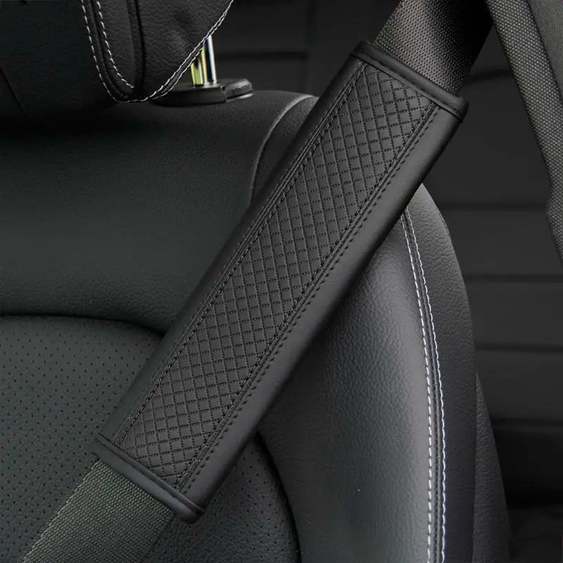 Car Seat Belt Shoulder Pad, 2 Counts/Set PU Leather Embossed Car Seat Belt Covers, Car Interior Accessories, Car Interior Decoration, Aesthetic Car Accessory, Universal Car Accessories