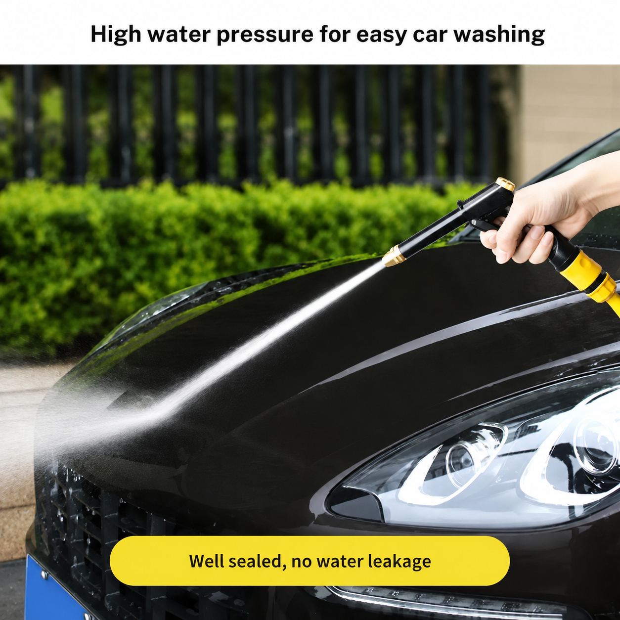 Portable High-Pressure Water Sprayer, Adjustable Hose Nozzle for Car Washing, Garden Watering & Pet Cleaning