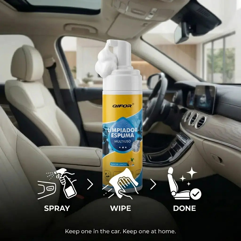 QIFOR 4-In-1 Multi-Enzyme Foam Spray Cleaner - Heavy Duty Deep Cleaning House & Car Detailing Products, Stain Removal for Car Interior & Sofa,Outdoorfun Car Detailer