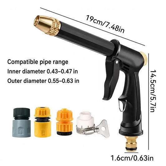 Portable High-Pressure Water Sprayer, Adjustable Hose Nozzle for Car Washing, Garden Watering & Pet Cleaning