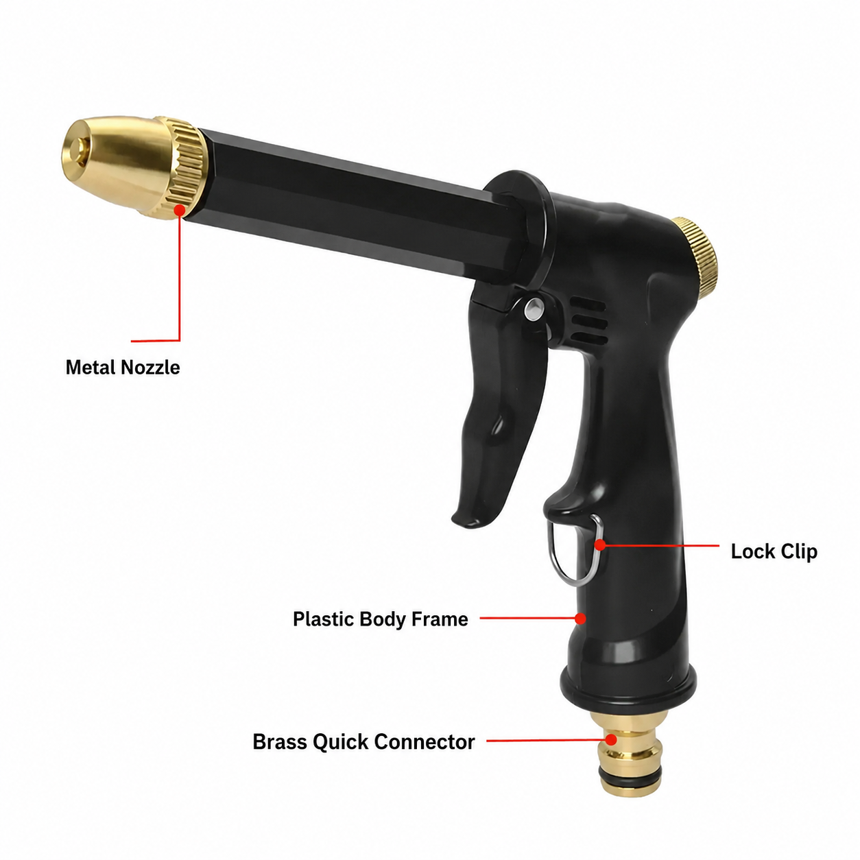 Portable High-Pressure Water Sprayer, Adjustable Hose Nozzle for Car Washing, Garden Watering & Pet Cleaning