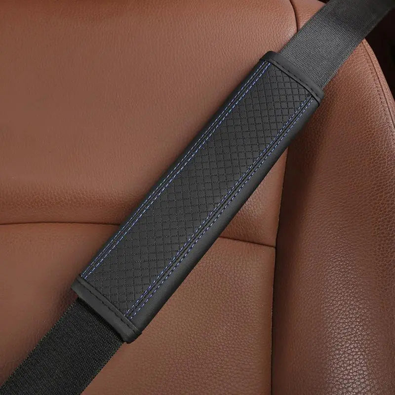 Car Seat Belt Shoulder Pad, 2 Counts/Set PU Leather Embossed Car Seat Belt Covers, Car Interior Accessories, Car Interior Decoration, Aesthetic Car Accessory, Universal Car Accessories