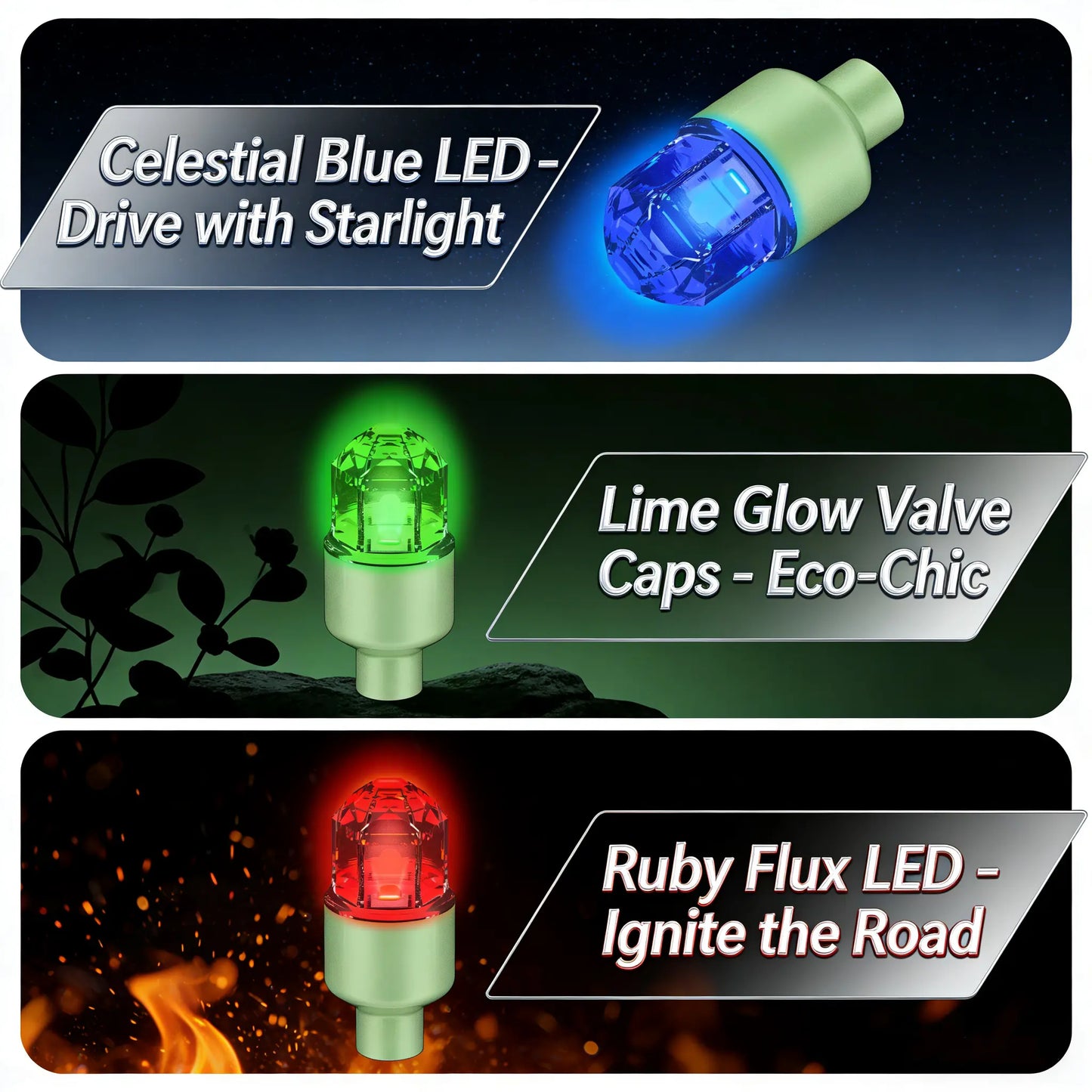 LED Wheel Light Waterproof Luminous Car Tire Valve Caps Vibration-Sensitive LED Tire Valve Cap-Bicycle Car Motorcycle Tire Led