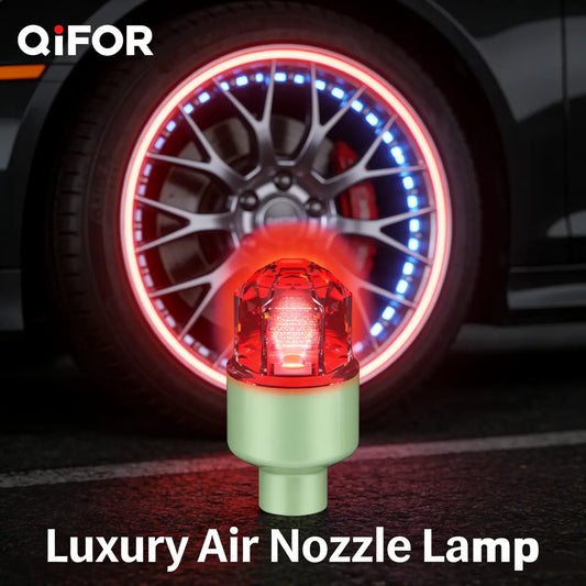QIFOR LED Wheel Light Waterproof Luminous Car Tire Valve Caps Vibration-Sensitive LED Tire Valve Cap-Bicycle Car Motorcycle Tire Led